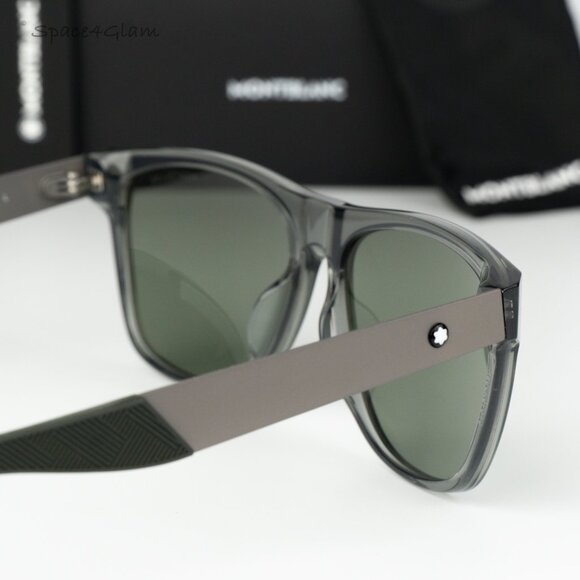 Montblanc Women Sunglasses Grey Ruthenium Green Square MB0298S 003 BRAND NEW main image 5